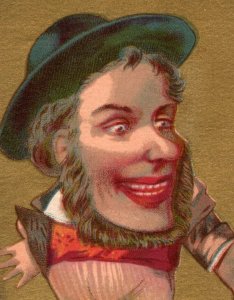 1880s Victorian Trade Cards Caricatures Big Headed Men Set Of 5 F90