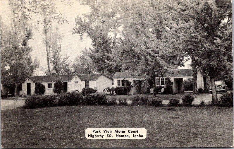 Park View Motor Court Motel Cottages Nampa ID Vintage Postcard V44