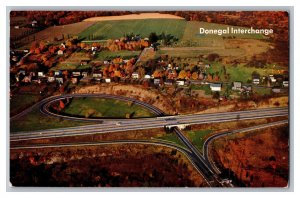 Postcard PA Pennsylvania Turnpike Donegal Interchange Aerial View