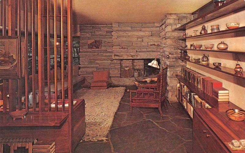 Mill Run Pennsylvania Fallingwater Interior Frank Lloyd Wright Postcard J74481