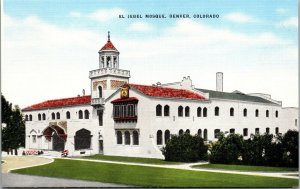 Vtg Denver Colorado CO El Jebel Mosque 1940s Unused Linen Postcard