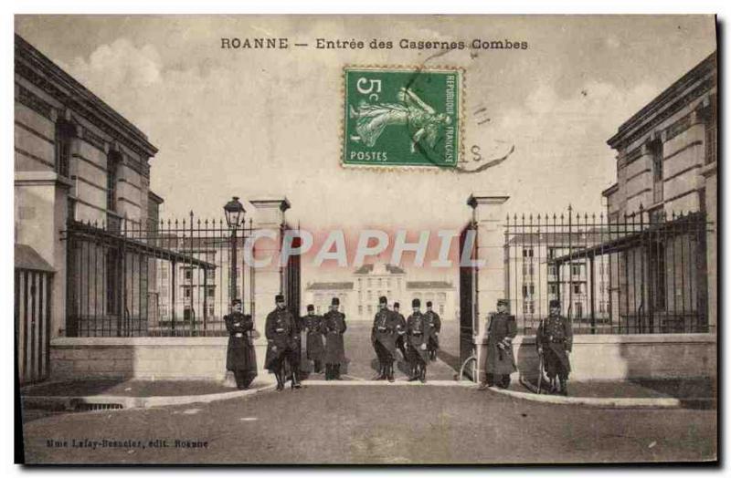 Postcard Old Army Barracks Roanne Entree des Combes barracks