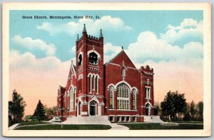 Vtg Sioux City Iowa IA Grace Church Morningside 1920s View Old WB Card Postcard