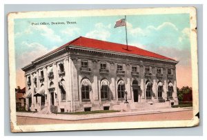 Vintage 1910's Colorized Photo Postcard The Post Office Building Denison Texas