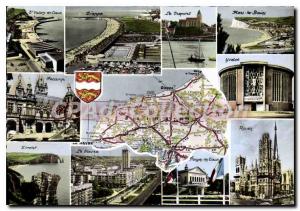 Modern Postcard The Seine Maritime After Michelin map See Guide Normandy Blaz...