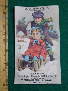 1870s-80s R W Bell MFG Co Fine Confectionery Victorian Trade Card F35