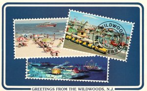Vintage Postcard Greetings from the Wildwoods New Jersey Finest and Safest Beach