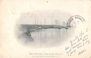 Port Maitland N.S. Canada scenic view Breakwater antique pc BB3439