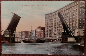 Vintage Postcard 1909 Jack Knife Bridge, Chicago, Illinois (IL)