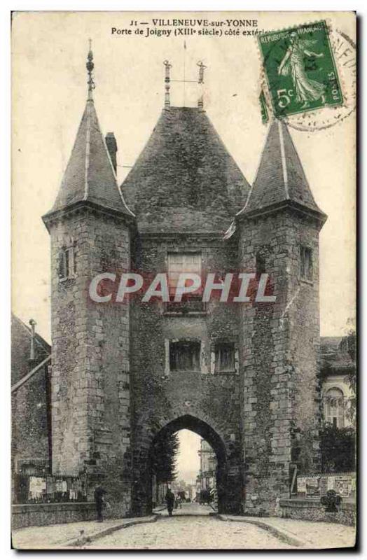 Old Postcard Villeneuve Sur Yonne Joigny Door