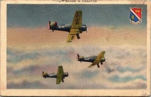 Postcard B1-9 Trainers in Formation US Air Force Bombers LINEN 1943 M61