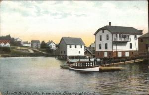 South Bristol ME Steamer Steamboat Wharf c1910 Postcard