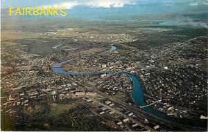 Air view of Fairbanks Alaska AK Pre-zip Code Chrome