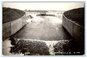 1952 View Of Circular Dam Mitchell South Dakota SD RPPC Photo Vintage Postcard