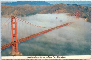 Postcard - Golden Gate Bridge in Fog - San Francisco, California