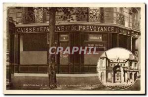 Old Postcard Bank Caisse d & # 39Epargne and Preovyance Paris Avenue Gambetta...