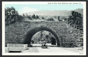 Cresson PA Pennsylvania Railroad Arch on Penn Highway 1920s-1930s Postcard
