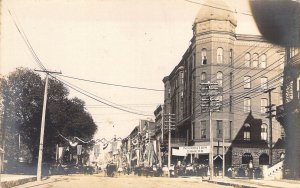 Real Photo, RPPC, Newcomb Hotel, GAR? Event, Quincy, IL,Old Post Card