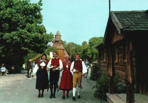 Postcard Segford Kyrka Och Marknadsgatan Stockholm Skansen Stockholm Sweden