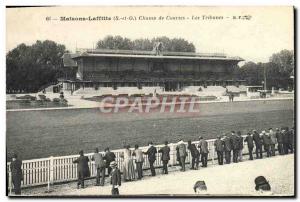 Old Postcard Horse Riding Equestrian Maisons Laffitte Racecourse grandstands