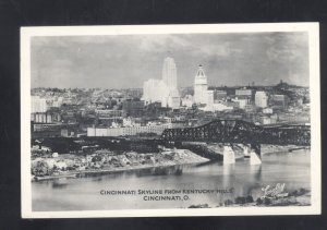 RPPC CINCINNATI OHIO SKYLINE DOWNTOWN BIRDSEYE VIEW VINTAGE REAL PHOTO POSTCARD