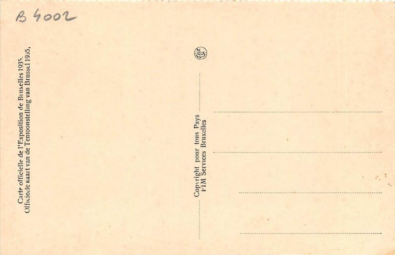 B4002 Belgium Bruxelles Pavillon de la Vie Catholique  front/back scan