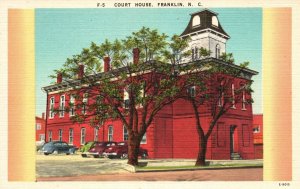 Vintage Postcard 1920's View of Court House Franklin North Carolina NC