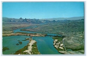 Aerial View Of Colorado River And Multiple Bridges California Arizona Postcard