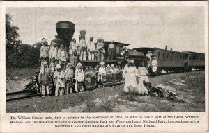 Great Northern Railway Wm Crooks Train Blackfeet Indians B&O c1920s Postcard Y15