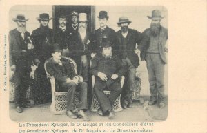 President PAUL KRUGER and Dr. Leyds with advisors - South Africa Transvaal 1900s