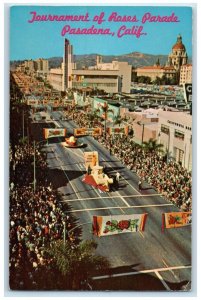 1960 Birds Eye View Tournament Roses Parade Pasadena California Vintage Postcard