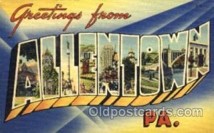 Greetings From Allentown, PA, USA Large Letter Town Unused 