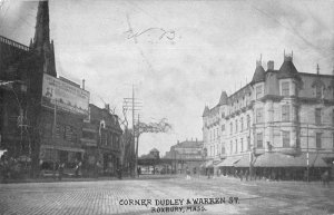 Roxbury Massachusetts Corner Dudley and Warren Street Vintage Postcard AA44755