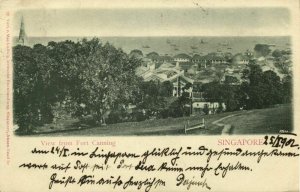 straits settlements SINGAPORE View from Fort Canning 1902 M. Ludwig Postcard