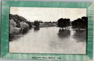 View of the Little Sioux River, Spencer IA c1911 Vintage Postcard P39