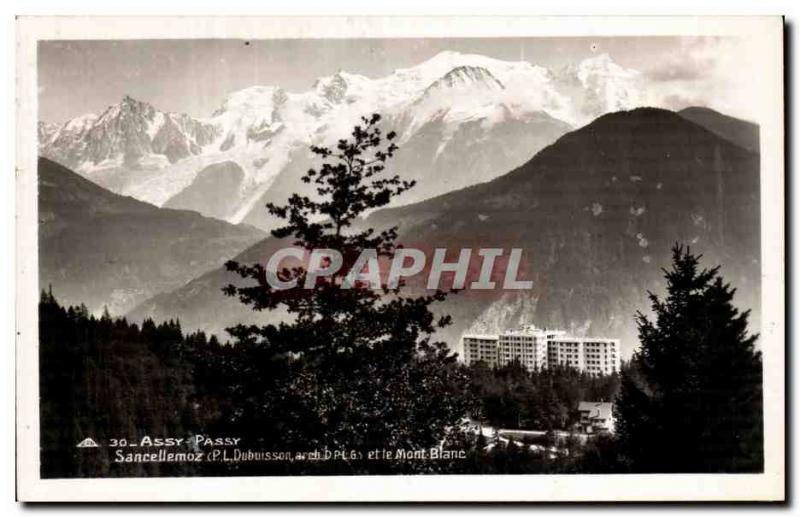 Old Postcard Assy Passy Sancellemoz and Mont Blanc