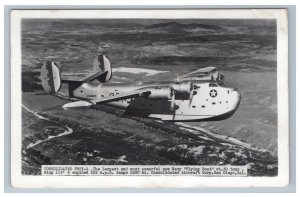 Consolidated PB2Y-2 Navy Flying Boat Aircraft Real Photo Postcard RPPC WJ Gray