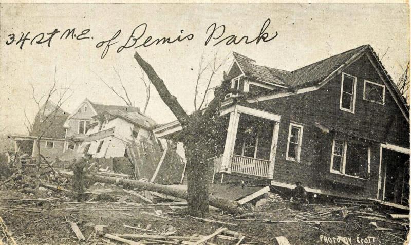 NE - Omaha. Easter Tornado, March 23, 1913. 34th Street northeast of Bemis Pa...