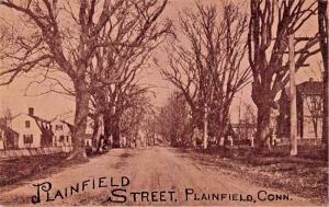 PLAINFIELD CT~PLAINFIELD STREET-WINTER VIEW-DIRT RD-BERGER BROS PUBL  POSTCARD  