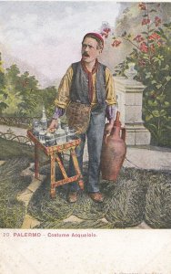 Palermo Costume Acquaiolo Water Carrier Italian Fashion Postcard