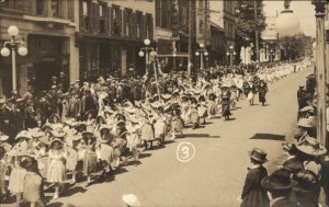 Hagerstown Maryland MD Children Parade in Street c1910 Real Photo Postcard