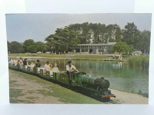 Young Children Riding on The Miniature Railway at Poole Park Vintage Postcard