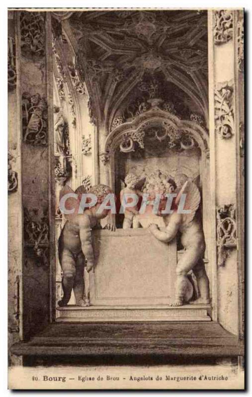 Bourg Old Postcard Brou Church of Cherubs Marguerite d & # 39Autriche (angel ...