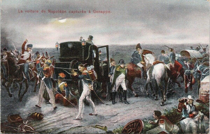 La Voiture de Napoleon Captures a Genappe Soldiers Military Postcard G88