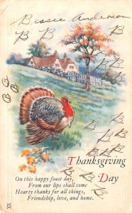 Thanksgiving  writing on front