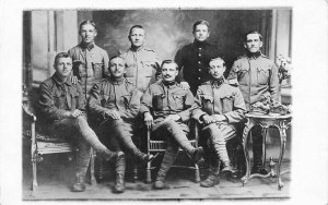 United States Soldiers Posing1917 WWI Real Photo Postcard