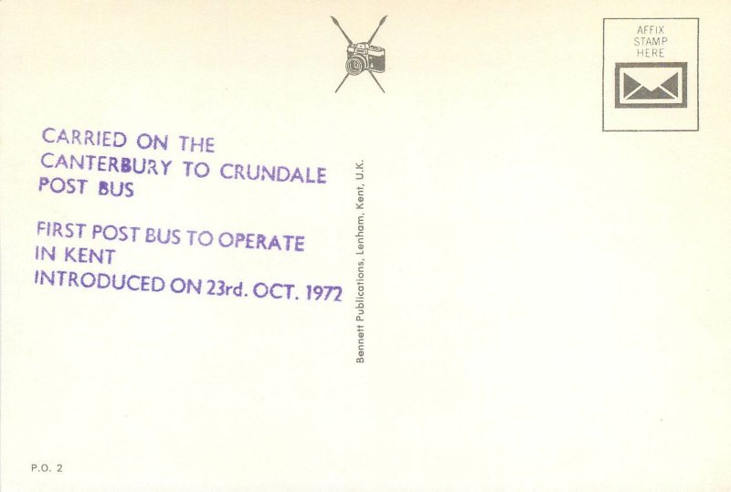 Postcard Royal Mail postbus Godmersham Grundale Sole Street Thruxted