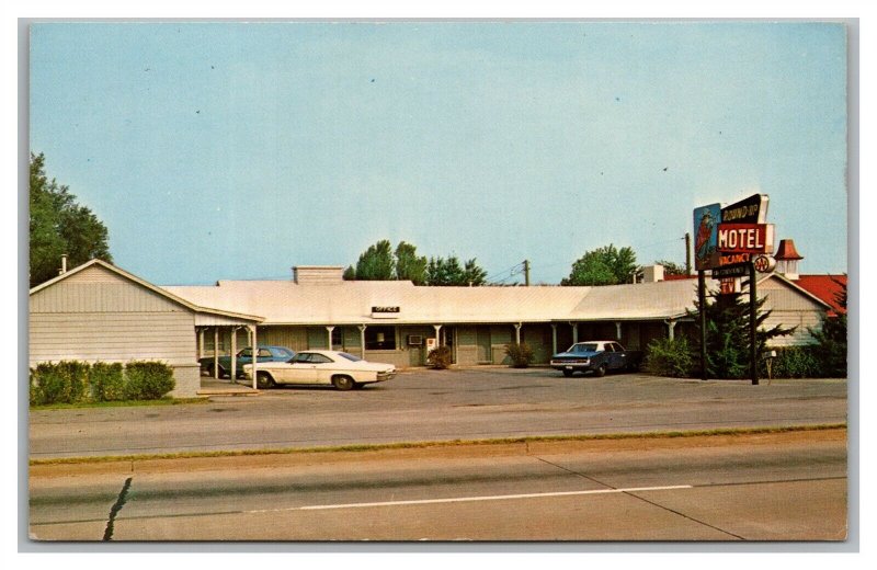 Postcard OK Claremore Oklahoma Round Up Motel Route 66 J29