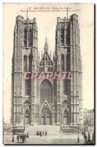 Old Postcard Brussels Eglise Ste Gudule