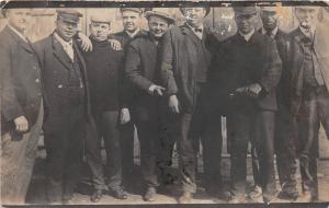 B52/ Occupational Real Photo RPPC Postcard Worker Crew c1910 Men Suits Hats 11